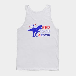 Red white & Rawr  Vintage for the 4th of July Tank Top